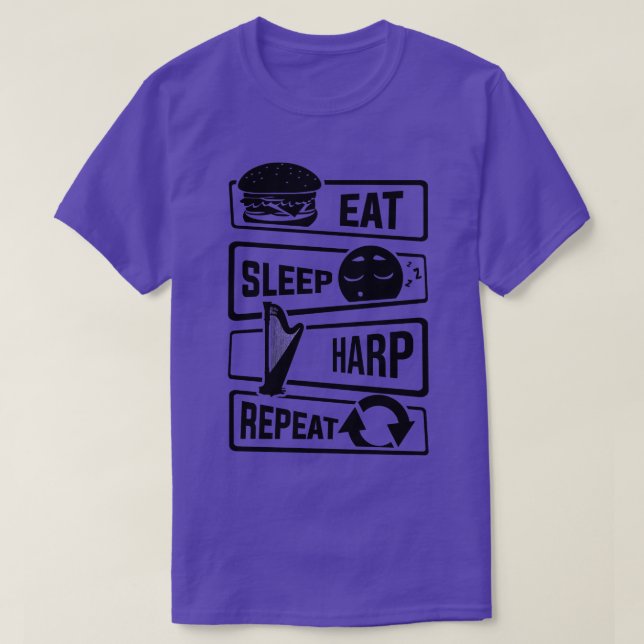 Upprepa stränginstrument (1) för Eat-viloläge T Shirt (Design framsida)