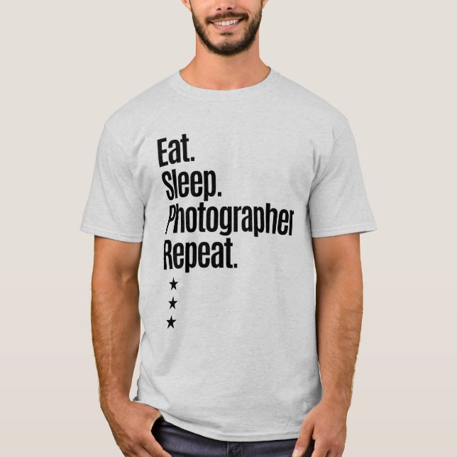 Upprepa strömsparfotograf t shirt (Framsida)