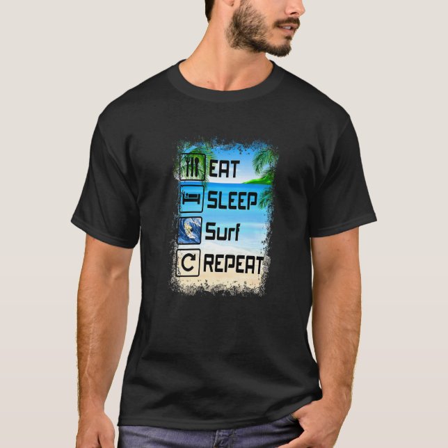 Upprepa Surfan för den bekväma persikosurfaren T Shirt (Framsida)