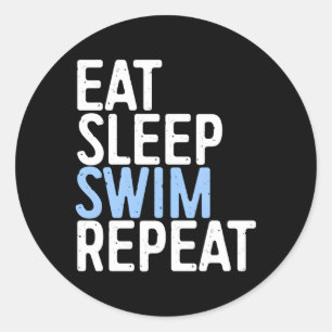Upprepa Swimmer Gif-Simman i viloläge Runt Klistermärke
