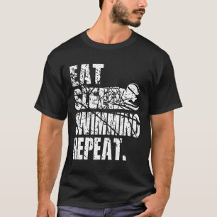 Upprepa Swimming av Älskare Funny Gif T Shirt