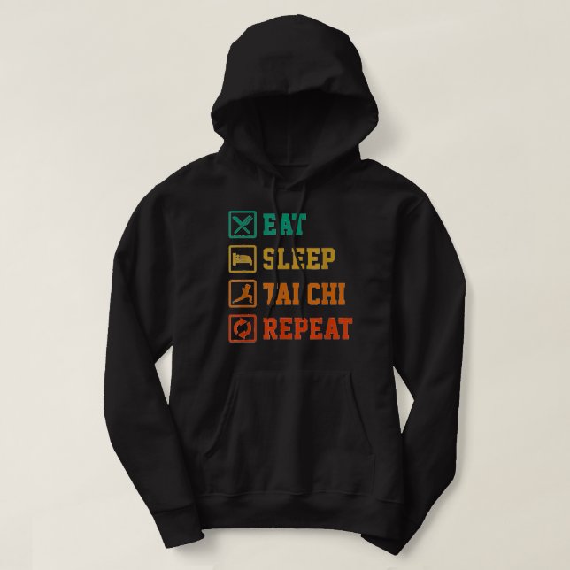Upprepa Taekwondo Tai Chi Martial Arts Fi Hoodie (Design framsida)