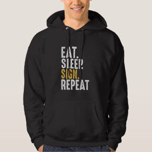 Upprepa teckenspråk för Eat-viloläge Hoodie