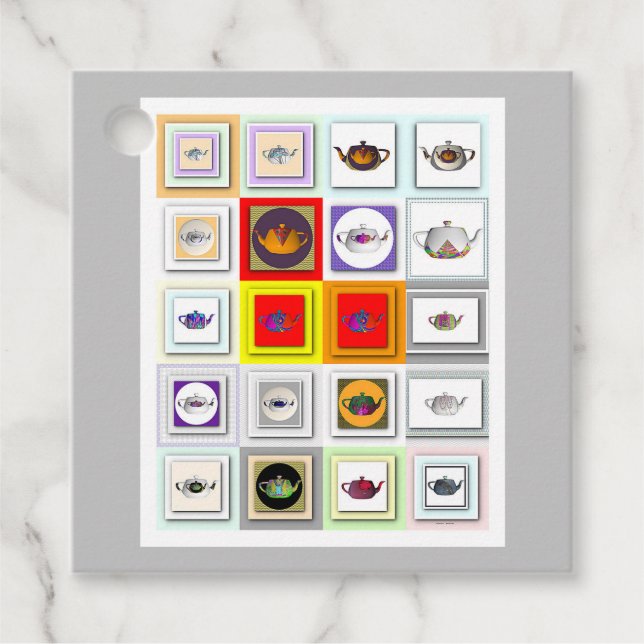 Upprepa tekanna gåvor etiketter (Framsida)