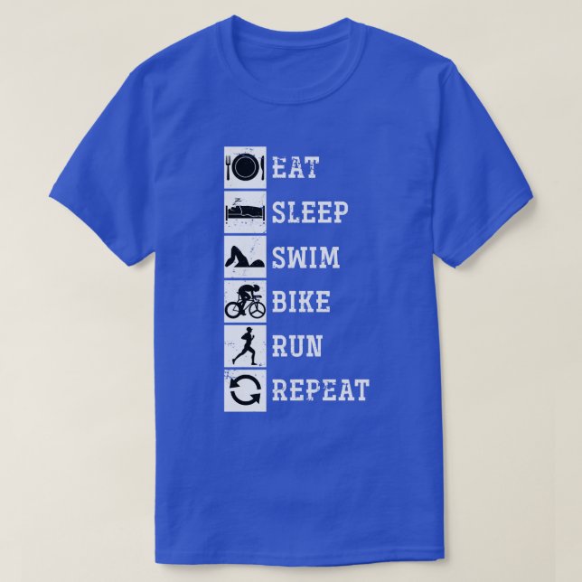 Upprepa triathlon för Simma av viloläge Bike Sprin T Shirt (Design framsida)