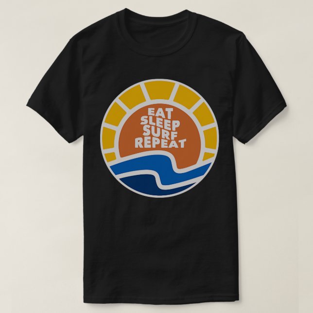 Upprepa TShirt med Surfan Östra viloläge T Shirt (Design framsida)