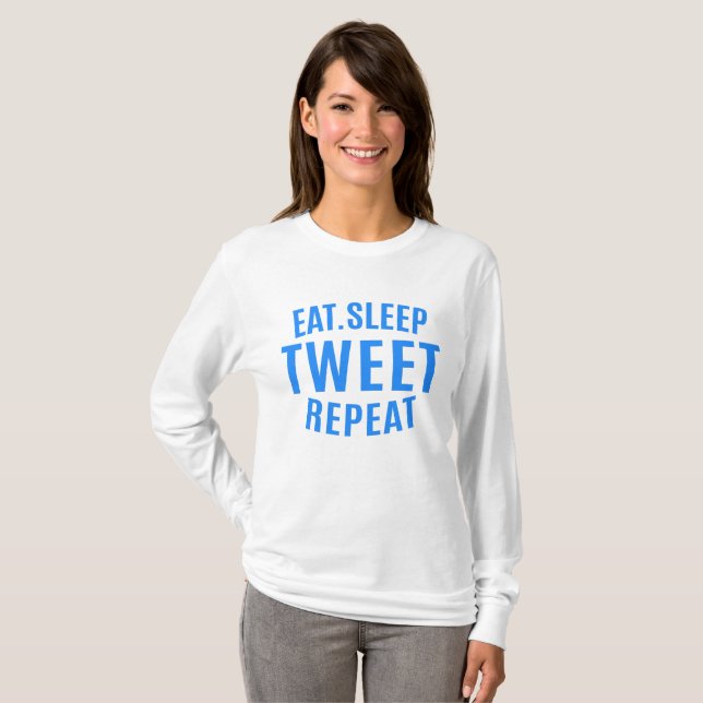 Upprepa tweet-tweet i viloläge t shirt (Hel framsida)