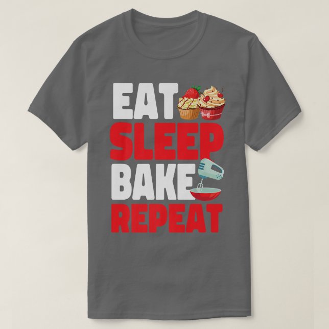 Upprepa upphettning av kummelkaka Upprepa viloläge T Shirt (Design framsida)