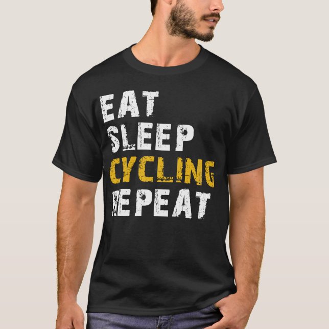 upprepa upprepning av sömncykling t shirt (Framsida)