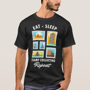 Upprepa uppsamlingen av uppsamlare i frimärke i vi t shirt