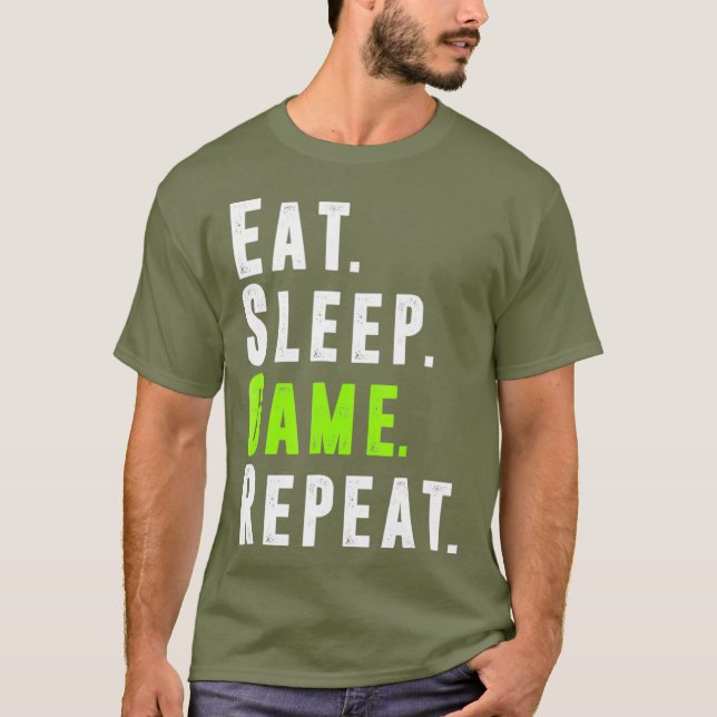 Upprepa videodatorspel i viloläge t shirt (Framsida)