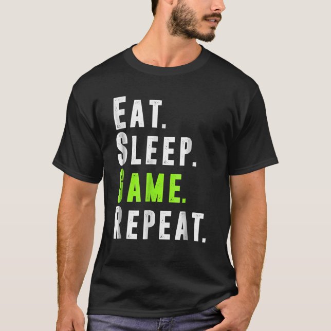 Upprepa videodatorspel i viloläge t shirt (Framsida)