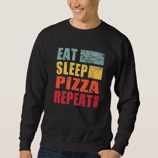 Upprepa viloläge i Pizza Lång Ärmad Tröja (Framsida)