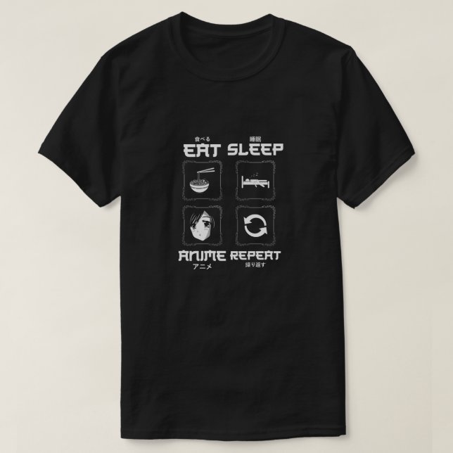 Upprepa viloläge - roligt Otaku-livsstil T Shirt (Design framsida)