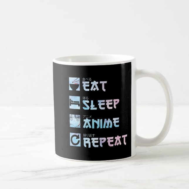 Upprepa viloläge - vattenfärgsdjur stil Anime M Kaffemugg (Höger)