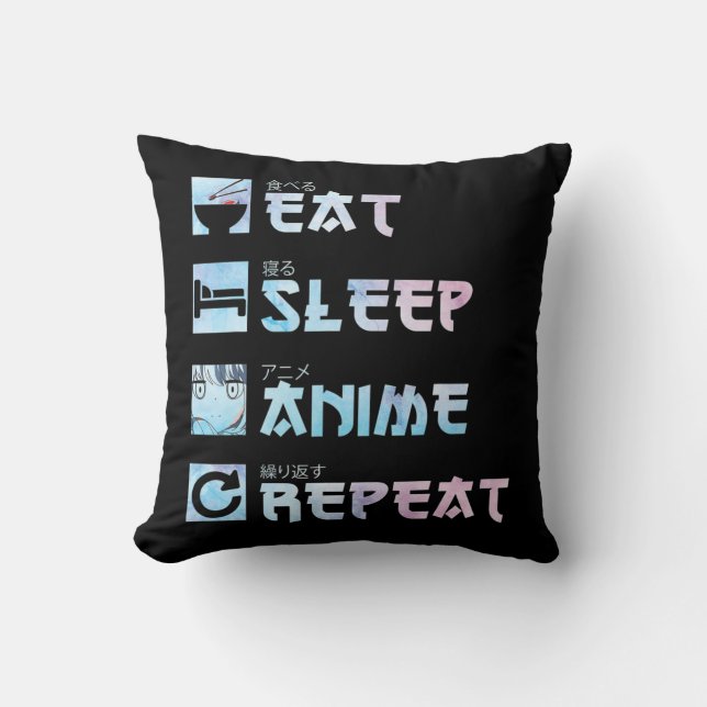 Upprepa viloläge - vattenfärgsdjur stil Anime M Kudde (Framsida)