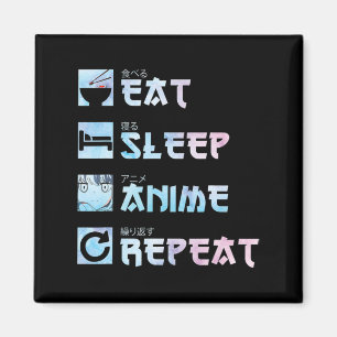 Upprepa viloläge - vattenfärgsdjur stil Anime M Magnet