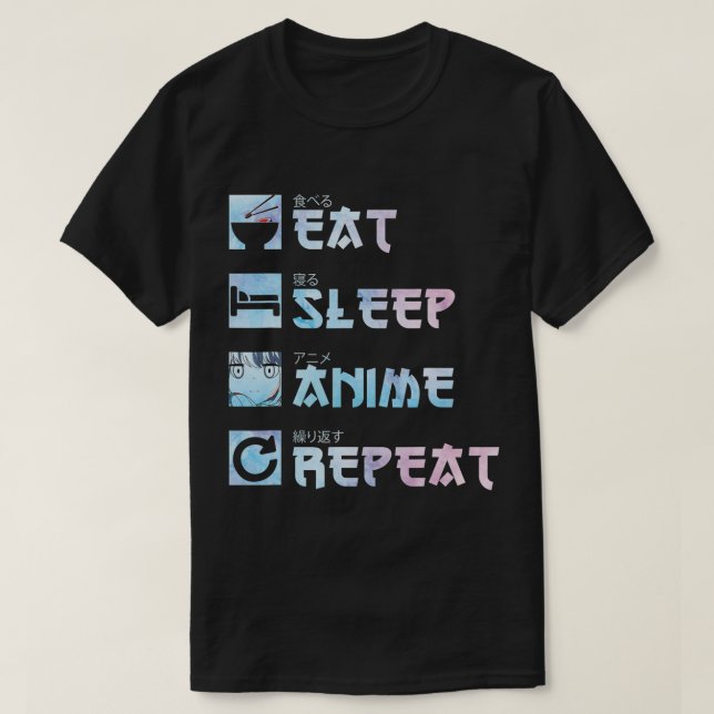 Upprepa viloläge - vattenfärgsdjur stil Anime M T Shirt (Design framsida)