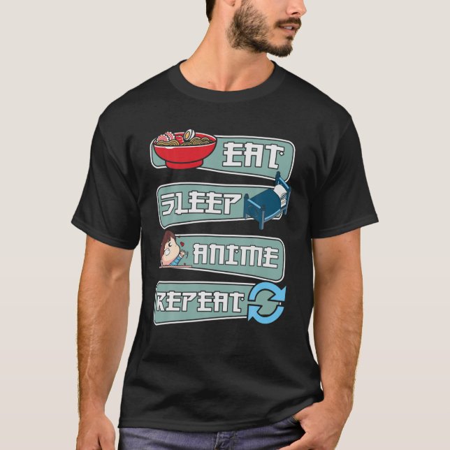 Upprepa viloläge, ynkligt japanskt Manga Gift T Shirt (Framsida)