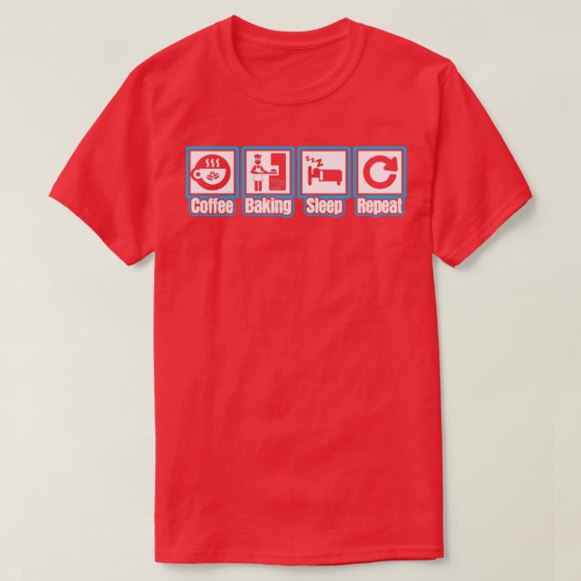 Upprepa viloläget för kaffebaker t shirt (Design framsida)