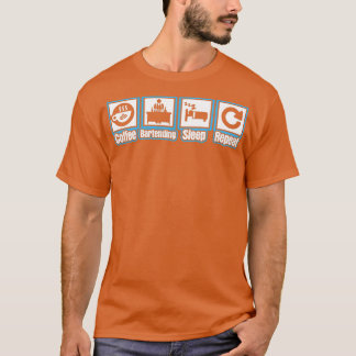 Upprepa viloläget för kaffebartender t shirt