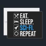 Upprepa viloläget i viloläge vykort<br><div class="desc">Ät. Sov. Sci-Fi. Upprepa. Lustigt ski-fi-älskare-presentidé för en man, kvinna, tonåringar eller barn som kärlek science fiction, rymden, raketfraktaser och utforskande av universum, och är en scifi-gend eller -nörd. Kärlek science fiction bokar, sci-fi TV-program eller sci-fi-filmer? Om du är en sci-fi fläkt och har en känsla av humor, så är...</div>