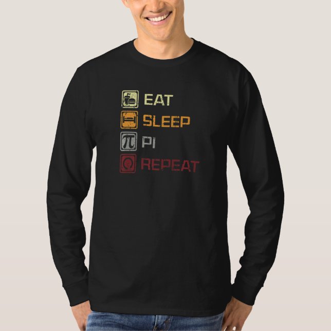 Upprepa vilopi Dag 3 14 mars 14 Math Vinta T Shirt (Framsida)