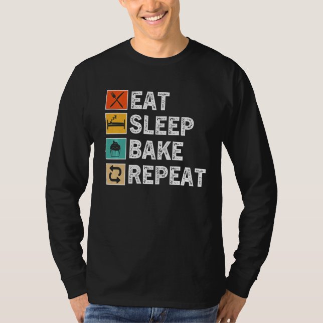 Upprepa Vintagen Baking Baker i viloläge T Shirt (Framsida)