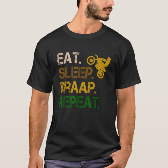 Upprepa Vintagen Dirt Bike Gift Moto T Shirt (Framsida)