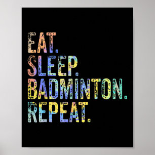 Upprepa Vintagen Funny Badminton Poster