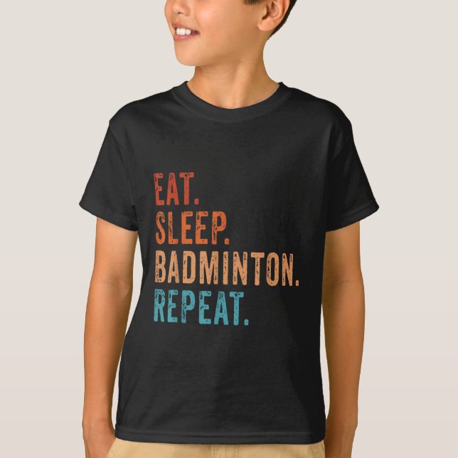 Upprepa Vintagen Funny Badminton T Shirt (Framsida)