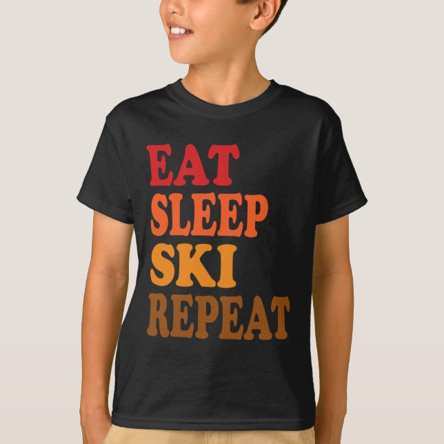 Upprepa vinterbergen Skige T Shirt (Framsida)
