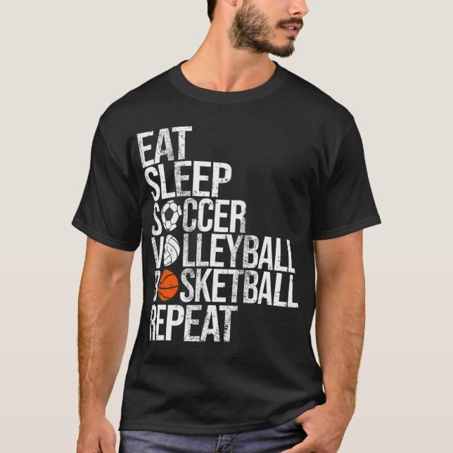Upprepa Volleyball-basket i viloläge T Shirt (Framsida)