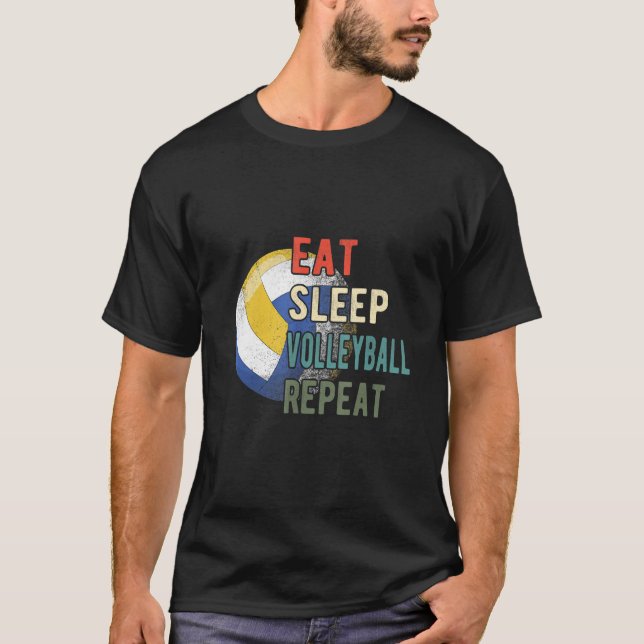 Upprepa volleyball Player-retare T Shirt (Framsida)