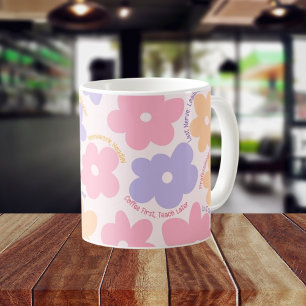 Upprepad bekräftelse Retro Blommigt Lacher Gift Kaffemugg