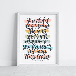 Upprepad bildningskvot Typografi Regbow Rand Poster