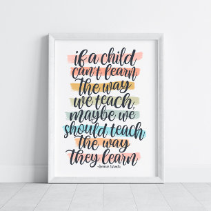Upprepad bildningskvot Typografi Regbow Rand Poster