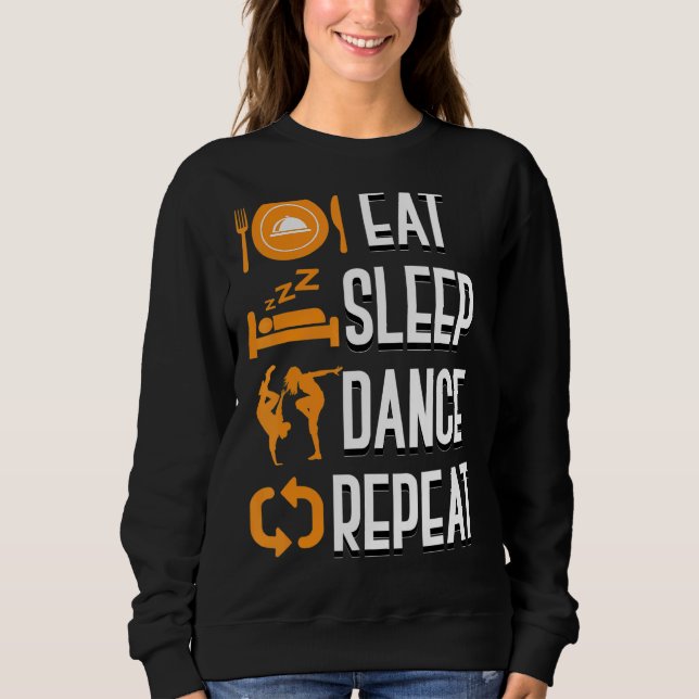 Upprepad dansare för eat-sömn-dansare t shirt (Framsida)