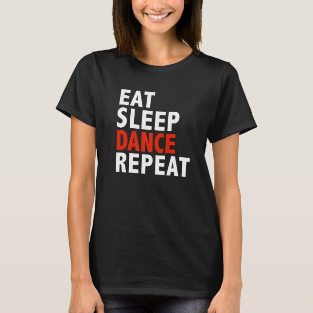 Upprepad dansare för matstrumsdans t shirt (Framsida)