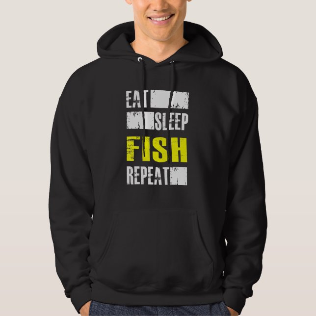 Upprepad fisk i viloläge - Fiskare Hoodie (Framsida)