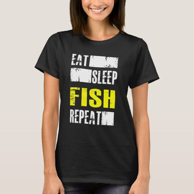 Upprepad fisk i viloläge - Fiskare T Shirt (Framsida)