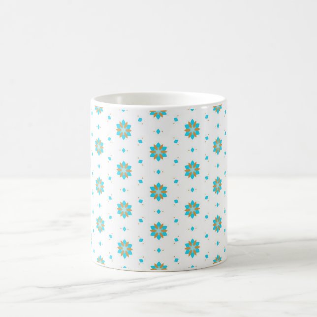 upprepad geometrisk blomster Mönsterdesign  Kaffemugg (Center)