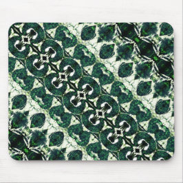 Upprepad grönt för grov nödanrop under vit struktu musmatta