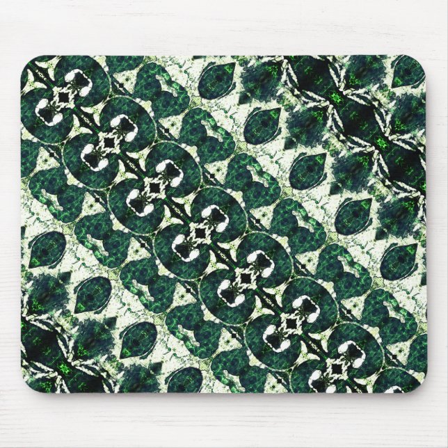 Upprepad grönt för grov nödanrop under vit struktu musmatta (Framsidan)