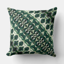 Upprepad grönt för grovlarm under vit struktur kudde