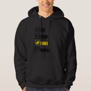 Upprepad huvudmålare för pensel i viloläge hoodie