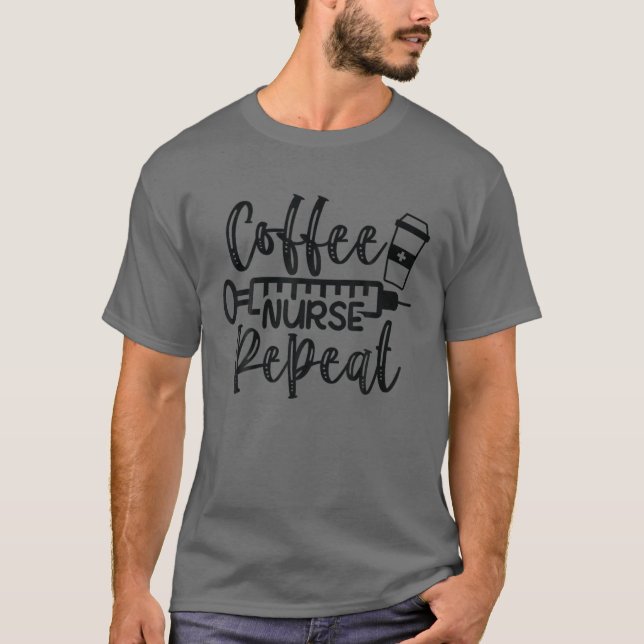 Upprepad kaffesjuksköterska t shirt (Framsida)