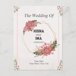 Upprepad kärlek: enkel bröllopsinbjudan vykort