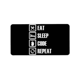 Upprepad kodning av Eat-viloläge Ingenjör Adressetikett