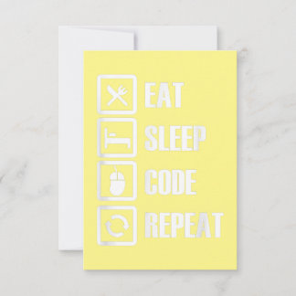 Upprepad kodning av Eat-viloläge Ingenjör Tack Kort